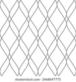 Vector seamless texture. Modern geometric background. Grid with wavy lines.