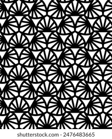 Vector seamless texture. Modern geometric background with curly tiles.