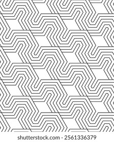Vector seamless texture. Modern geometric background. Hexagon grid.