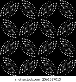 Vector seamless texture. Modern geometric background with shaped tiles of dots.