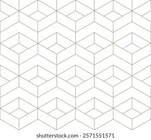 Vector seamless texture. Modern geometric background made of thin threads. Hexagon grid. 