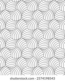 Vector seamless texture. Modern geometric background made of thin threads. 