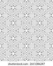 Vector seamless texture. Modern geometric background with rhombuses. 