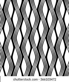 Vector seamless texture. Modern geometric background. Monochrome abstract with repetitive curved lines.