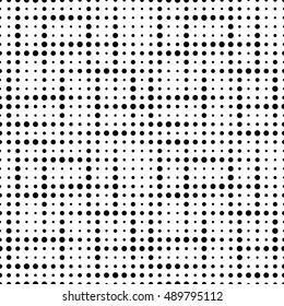 Vector seamless texture. Modern geometric background. Monochrome pattern of equally spaced circles of different sizes