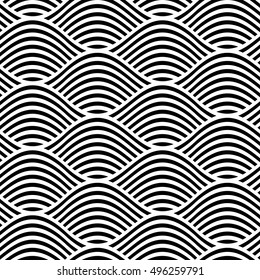 Vector seamless texture. Modern geometric background. Repeating pattern with wavy lines.