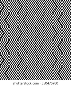 Vector seamless texture. Modern geometric background. Repeated monochrome pattern. Ornament of intersecting stripes.