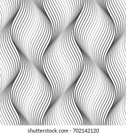 Vector seamless texture. Modern geometric background. Repeating pattern with curving wavy lines.