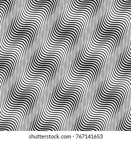 Vector seamless texture. Modern geometric background. Repeating pattern with curving wavy lines.