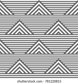 Vector seamless texture. Modern geometric background. Monochrome repeating pattern with triangles.