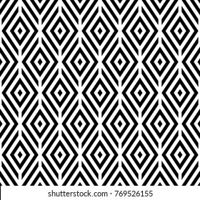 Vector seamless texture. Modern stylish texture. Repeated geometric tiles with rhombuses. Monochrome graphic design.