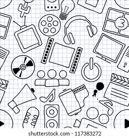 Vector seamless texture of a movie theme