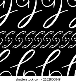 vector seamless texture on a black isolated background with white geometric shapes, black mattern with white letters