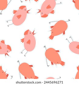 Vector seamless texture on isolated monochromatic background with pink