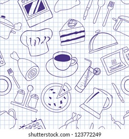 Vector seamless texture on the kitchen