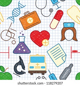 Vector seamless texture on medicine