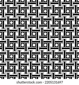 Vektornahtlose Textur auf weißem Hintergrund, einzeln auf schwarzem Hintergrund, weißer Hintergrund mit schwarzen Buchstaben