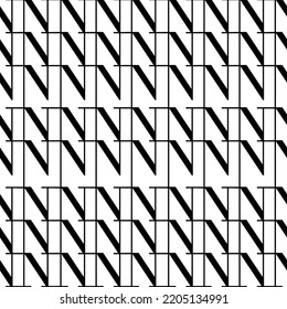 vector seamless texture on a white isolated background with black letters, white background with black letters