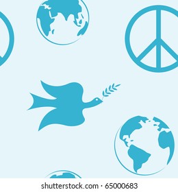 Vector seamless texture with pacifist symbols