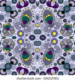vector seamless texture with paisley. ethnic seamless pattern.