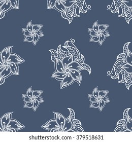 Vector seamless texture. Pattern with hand drawn doodle floral elements. Romantic theme for 8 march international women's day