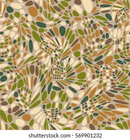 Vector seamless texture pattern. Light beige and green colors. Organic