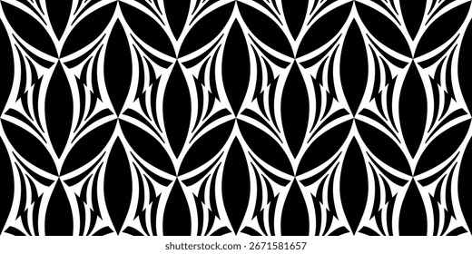 Padrão de textura sem emenda do vetor. Fundo geométrico moderno. Padrão geométrico monocromático com folhas abstratas. Padrão geométrico sem costura abstrato. Telhas diagonais em mosaico