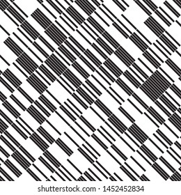 Vector seamless texture. Vector seamless pattern. Monochrome geometric pattern from intersecting bands. Ratio between foreground and background (black and white bands) is 50%:50%.