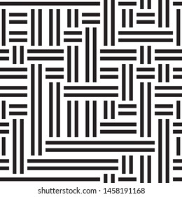 Vector seamless texture. Vector seamless pattern. Monochrome geometric pattern from intersecting bands. 