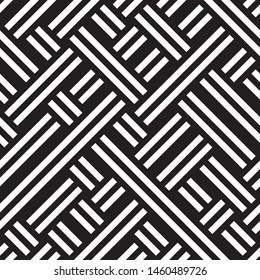 Vector seamless texture. Vector seamless pattern. Monochrome geometric pattern from intersecting bands.