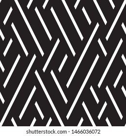 Vector seamless texture. Vector seamless pattern. Monochrome geometric pattern from intersecting 
bands.