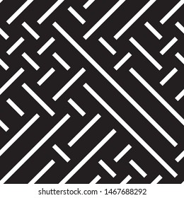 Vector seamless texture. Vector seamless pattern. Monochrome geometric pattern from intersecting bands.