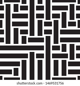 Vector seamless texture. Vector seamless pattern. Monochrome geometric pattern from intersecting bands.