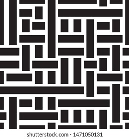 Vector seamless texture. Vector seamless pattern. Monochrome geometric pattern from intersecting bands. 