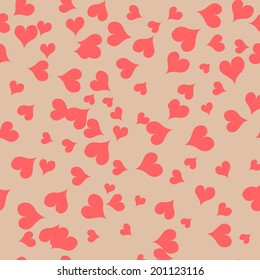 vector seamless texture with pink hearts