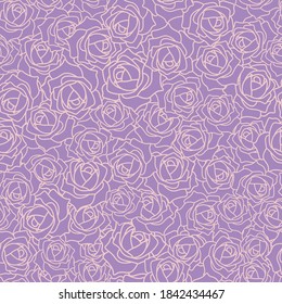 Vector Seamless Texture with Purple Roses. Great for wallpaper, backgrounds, gift wrapping papers, invitations, packaging design projects