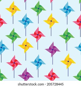 vector seamless texture with a rainbow pinwheel