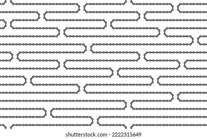 Vector textura sin fisuras con cadena de bicicletas realista. Fondo blanco