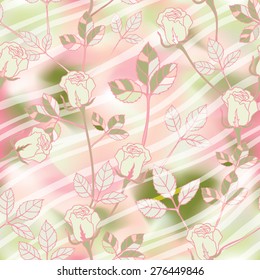 Vector seamless texture with roses.