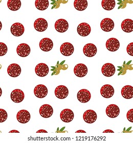 Vector seamless texture with salami and olives