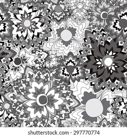 vector seamless texture with slavs flower. russia seamless pattern. summer template.