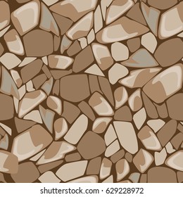 Vector seamless texture of stones in brown colors.