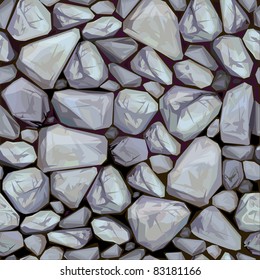 Vector seamless texture of stones in grey colors.