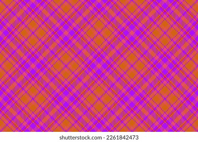 Vector seamless texture. Textile pattern background. Fabric check tartan plaid in red and orange colors.