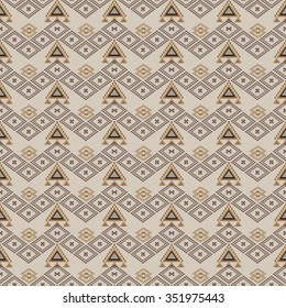 Vector seamless texture. Tribal geometric pattern. Aztec ornamental style. Ethnic native american indian ornaments