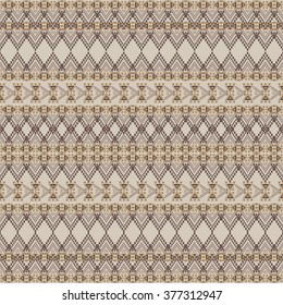 Vector seamless texture. Tribal geometric striped pattern. Aztec ornamental style. Ethnic native american indian ornaments