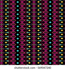 Vector seamless texture. Tribal geometric striped pattern. Aztec ornamental style. Ethnic native american indian ornaments
