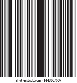 Vector seamless texture. Vertical black stripes.