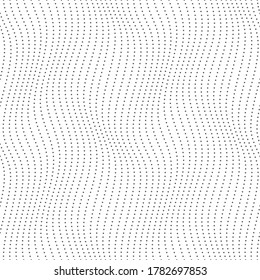 vector seamless texture of waves formed by dots. Isolated on white background.