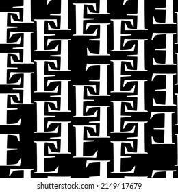 vector seamless texture with white letters laid out in a pattern on a black isolated background